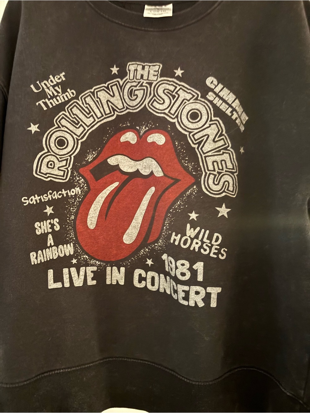 Rolling Stones Black Vintage 1981 Sweatshirt from their wild horses tour